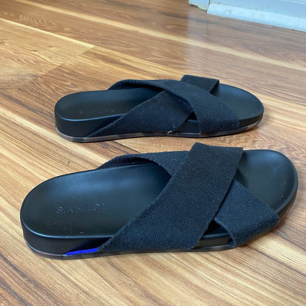 ROTHY’S The Weekend Slide Sandal In Black Size Womens 9 - Picture 7 of 10
